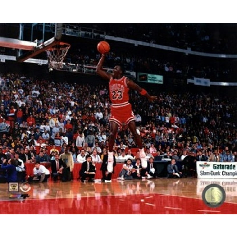 Michael Jordan 1988 NBA Slam Dunk Contest Action Sports Photo - Walmart