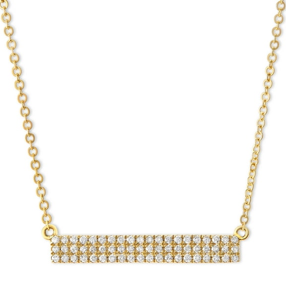 ARAIYA JEWELRY 10K Yellow Gold Diamond Pendant Necklace for Women (1/4 cttw, H-I Color, I2-I3 Clarity), 19"