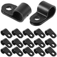 thumbnail image 1 of OULII 100Pcs R-type Clip Cable Clamp Kit Black Pvc Cable Organization Decks and Patios, 1 of 7