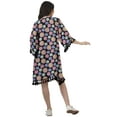 thumbnail image 5 of Moomaya Front Open Printed Shrug 3/4 Sleeve Georgette Beach Cover Up For Women, 5 of 6