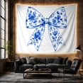 thumbnail image 6 of Blue Floral Ribbon Bow Tapestry, 6 of 7