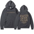 thumbnail image 1 of Faith Over Fear Sweat à Capuche Chrétien Sweat à Capuche Jésus Tendance, 1 of 8