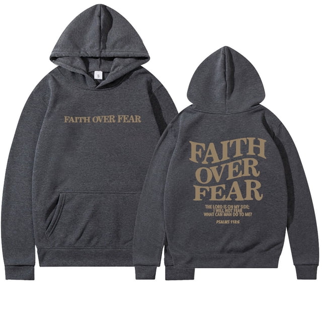 Faith Over Fear Sweat à Capuche Chrétien Sweat à Capuche Jésus Tendance