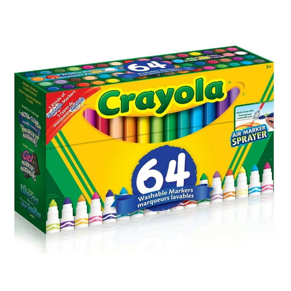 Assortiment de 64 marqueurs lavables Crayola en paq. de variété