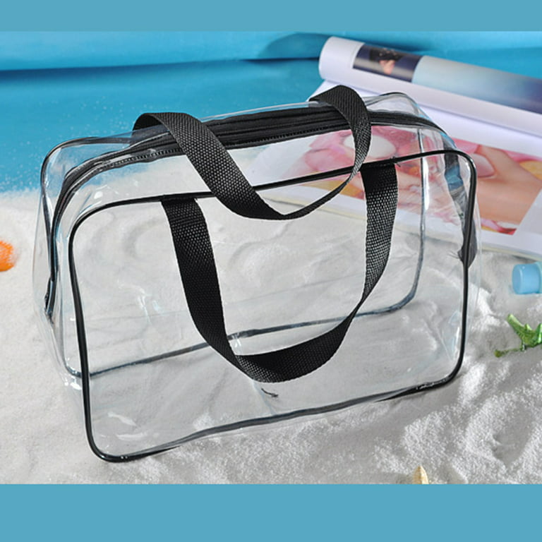 Negj Transparent Cosmetic Bag and Box Transparent Plastic Bag PVC Waterproof Flat Storage Bins with Lids Under Bed Kids Under Bed Storage Bag for