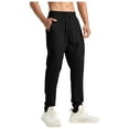 thumbnail image 2 of SYMOID Men's Black Workout Pants 2XL, Nylon Spandex Stretchy with Drawstring Waist & Side Pockets, Cuffed Ankles for Gym & Casual Wear, 2 of 9