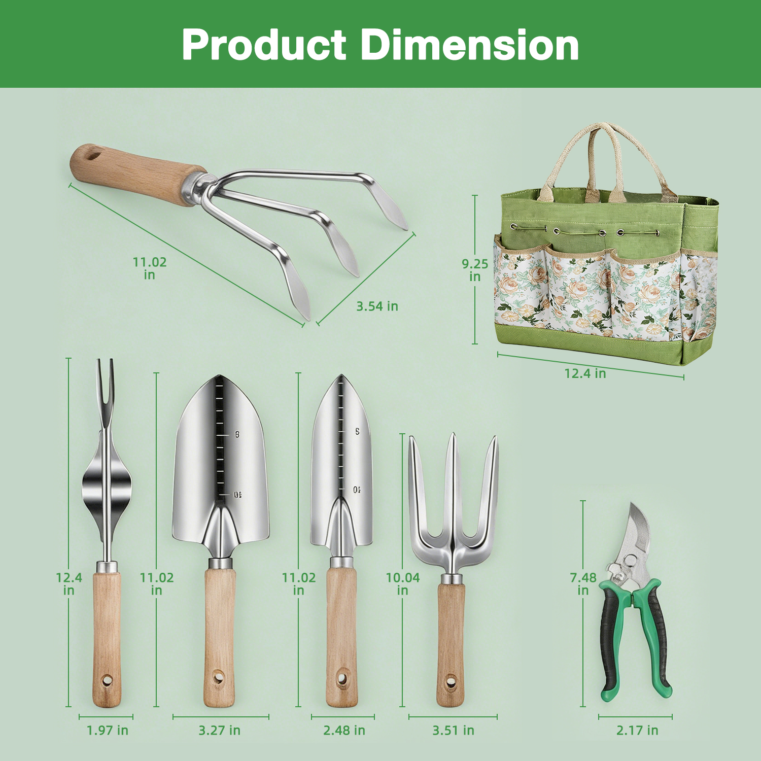 Cowin 9-Piece Garden Tools Set with Storage Bag photo 2