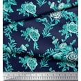 thumbnail image 3 of Soimoi Rayon Fabric Leaves & Floral Artistic Print Sewing Fabric Yard 56 Inch Wide, 3 of 4