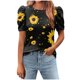 thumbnail image 1 of Tops de Manga Corta de las Mujeres Impreso Cuello Redondo, Suelto Casual Top para el Hogar Y el Uso Diario, 1 of 7