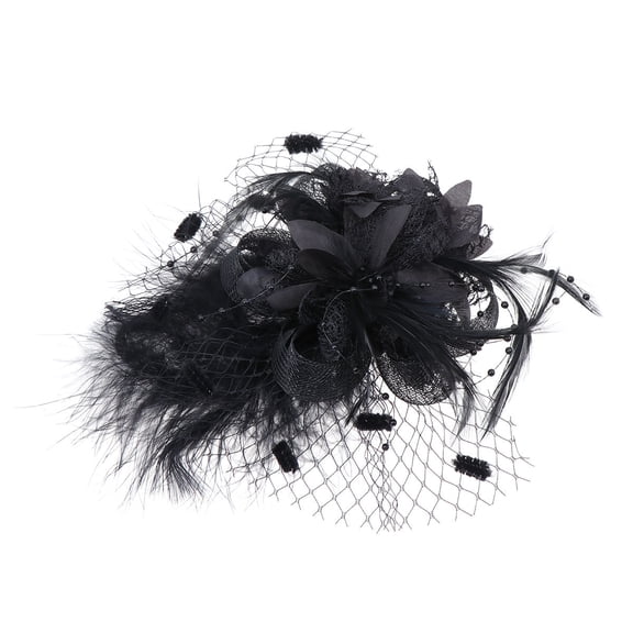 Masteelf Beautiful Lightweight Black Mesh Flower Hair Clip for Women Wearing Suitable for Tea Party and Wedding 1.5 Inches