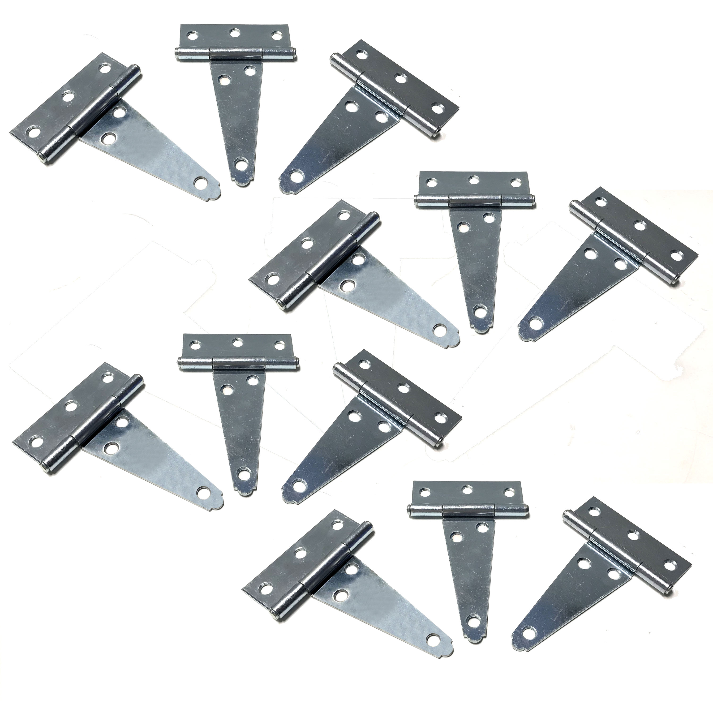12PACK 4"X2mm T Hinge, Heavy Duty Hinge ,GATE Hinge, Fence Hinge ZINC