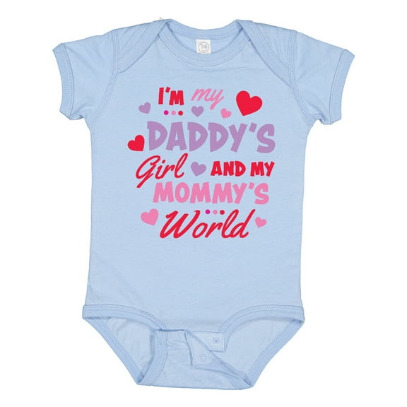 Inktastic Valentine's Day I'm My Daddy's Girl and My Mommy's World Girls Baby Bodysuit
