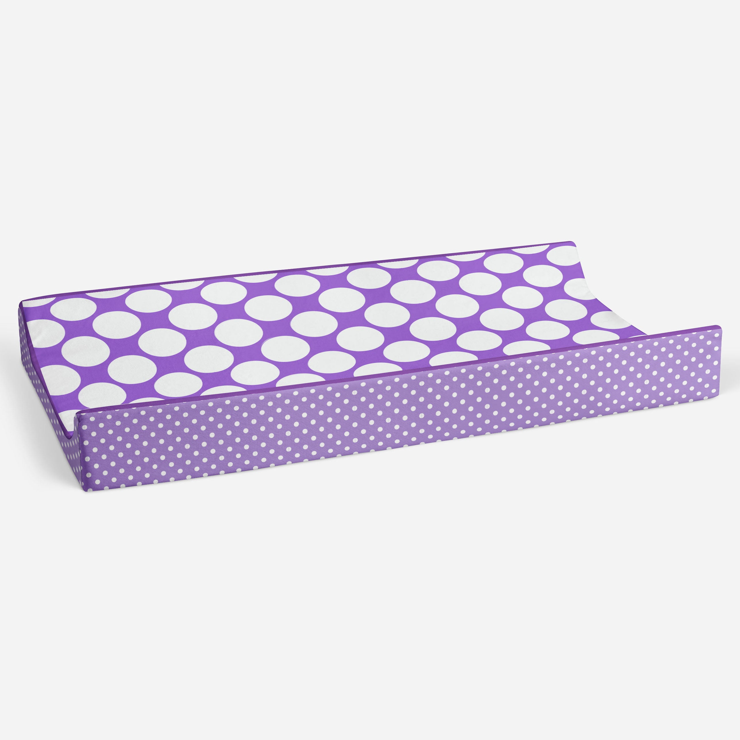 Bacati - Mix N Match Chevron/Dots Purple Girls Quilted Changing Pad Cover