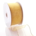 thumbnail image 2 of 2.5" Wired Sheer Organza Ribbon 670 Light Gold 50 Yard, 2 of 2