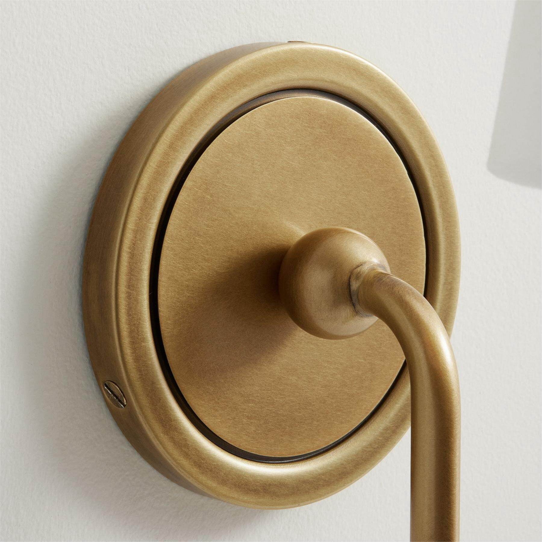 French Vintage Brass Wall Sconce, Linen Shade Bedroom Bedside Lamp, Living Room Hallway Cafe Lighting, Minimalist Artisan Ambient Light Fixture
