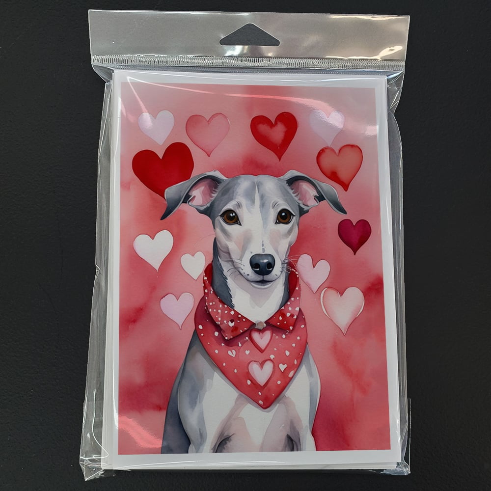 Whippet My Valentine Greeting Cards Pack of 8 7 in x 5 in