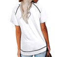 thumbnail image 4 of SDNall Summer T-Shirt for Women Solid Color Short Sleeve Casual Round Neck Side Split Fashion T-Shirt Short Sleeve Round Neck T-Shirt (White,Sizes:S-2XL), 4 of 9