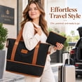 thumbnail image 5 of Gynky Travel Duffel Bag 2 Set Weekender Bags for Women Large Expandable with Make up Bag Carry On Overnight Gym Duffel Bags with Wet Pocket Hospital Bags for Labor and Delivery Black, 5 of 6