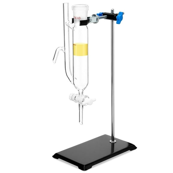 60 ml Water Oil Receiver Separator, with 24/40 Joint and Stand, Borosilicate Glass Separation Funnel for Accurate Liquid