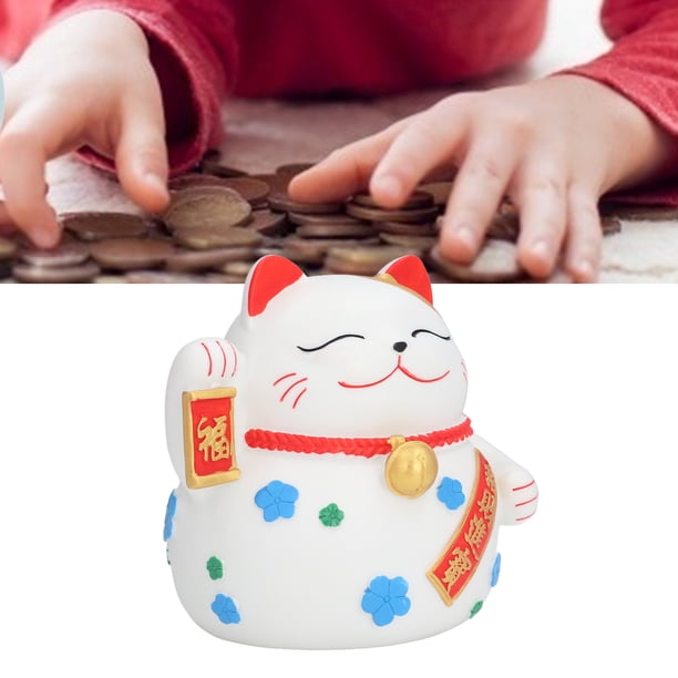 Alcancía Banco de Monedas ANGGREK Forma de Gato de la Suerte Irrompible para Niños