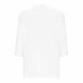 thumbnail image 5 of FRSASU Womens Tops V Neck Solid Color Tee Tunics 3/4 Sleeve Fashion Comfy Shirt Basic Tshirts White, 5 of 5