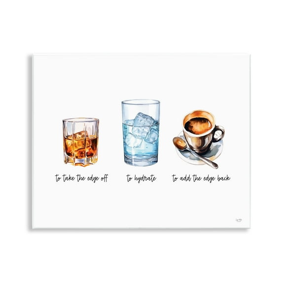 Stupell Industries Funny Whiskey & Coffee Food & Beverage Painting Unframed Art Print Wall Art, 14 x 11