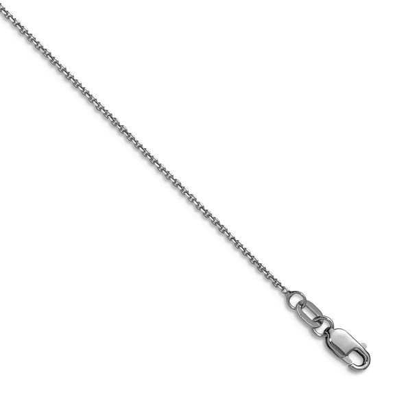 14k White Gold 1.1mm Sparkle-Cut Round Cable Chain Necklace 16 Inch Chain Necklace for Women and Men