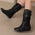 thumbnail image 2 of Bottes d'Hiver pour Femmes, Bottes Compensées avec Talon Caché, Bottes de Mode à Lacets pour Tenue Décontractée et Extérieure, 2 of 9
