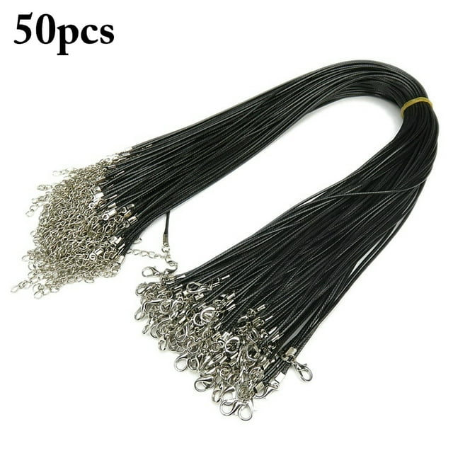 50 Pcs Cordon de Collier Simple Cordon Ciré Multifonctionnel pour Fabrication de Bijoux