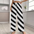 thumbnail image 2 of Black And White Striped 1 Pajama Pants Comfortable Elastic Waist Pajamas Fashion Sleepwear Bottoms Plus Size Homewear, 2 of 6