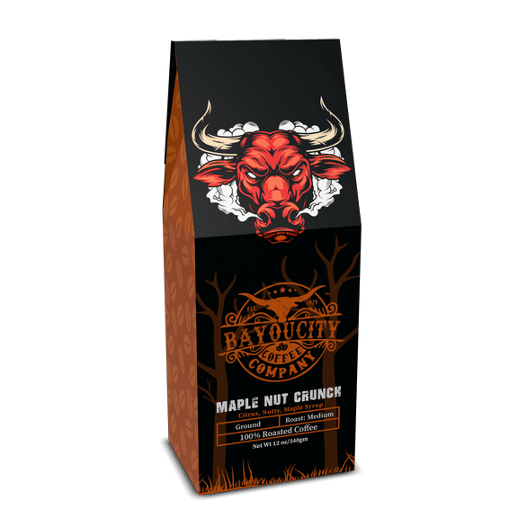 Bayou City Coffee Maple Nut Crunch Organic & Fair Trade Medium Roast Ground Coffee  12 oz