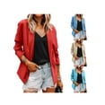 thumbnail image 3 of Yuemengxuan Women Fashionable Formal Blazers with Pockets, Solid Color Jacket in 10 Colors, 3 of 4