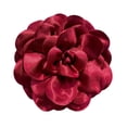 thumbnail image 2 of yotijay Flower Brooch Satin Camellia Flower Corsage Large Flower Hair Clip Lapel Pin for Dark Red, 2 of 9