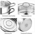 thumbnail image 5 of Giantex 2-Layer Stainless Steel Steamer, 11” Cookware Steamer w/Tempered Glass Lid & Loop Handles, Saucepot for Soup & Steaming Food, 5 of 10