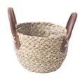 thumbnail image 2 of TISHITA Woven Planter Basket Seagrass Planter Basket Organizer Decorative with Handle Flower Pot for Picnic Indoor Living Room Garden S, 2 of 8