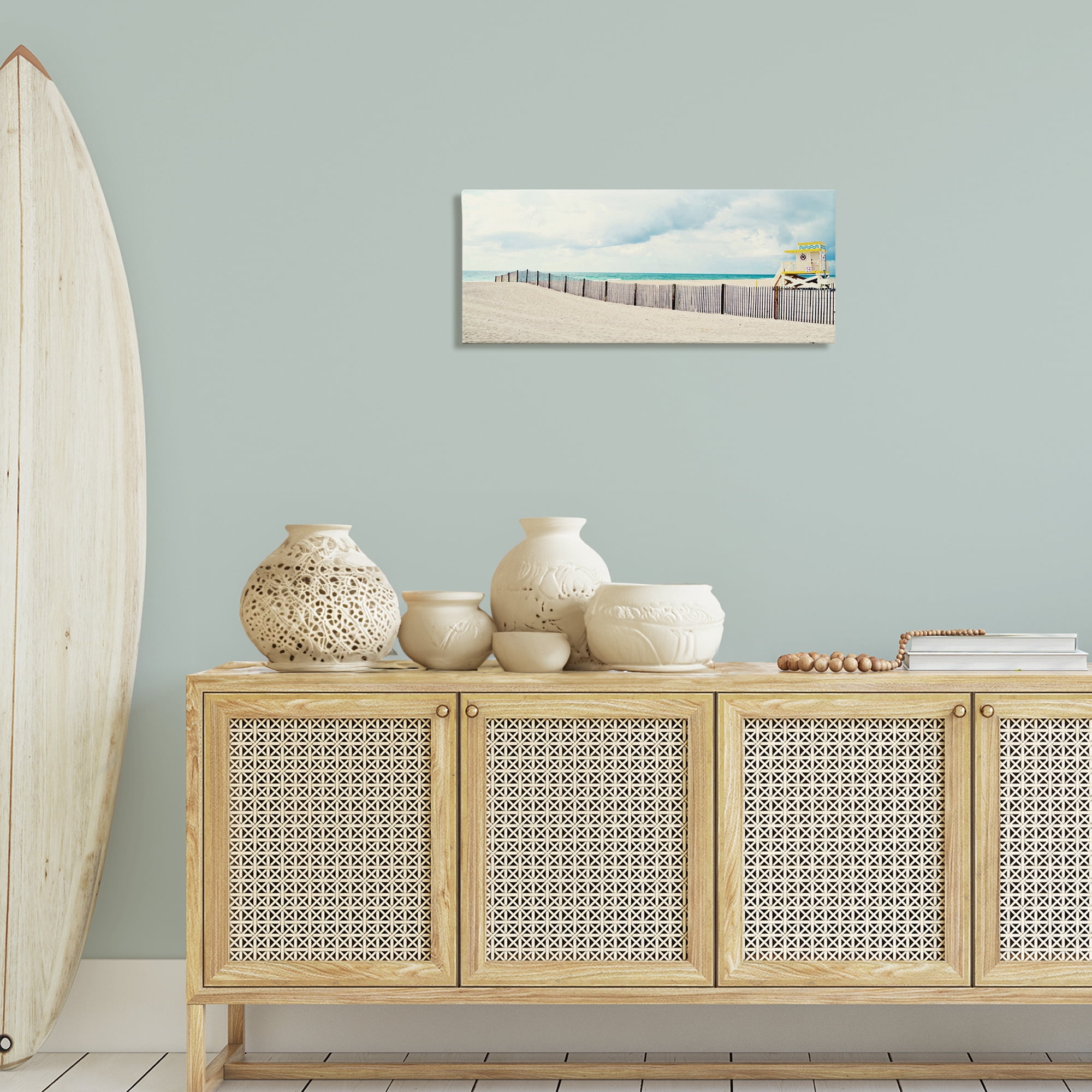 Stupell Industries Sandy Boardwalk Way Nautical & Beach Photography Wrapped Canvas Art Print Wall Art, 30 x 13