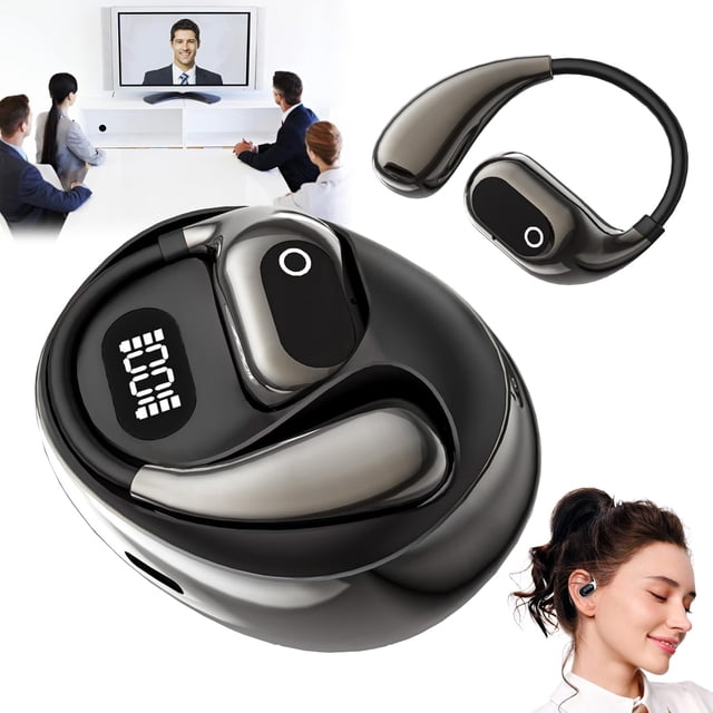 XG99 Auriculares Inalámbricos Bluetooth, Traductor de Idiomas en Tiempo Real, Soporta 151 Idiomas para Viajes, Negocios,Reuniones y Aprendizaje, AI Translator, Pantalla de Batería (Negro),Negro
