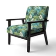 thumbnail image 3 of Designart "Canopy Of Azure And Green In The Tropics III" Blue Azure Upholstered Accent Chair - Tropical Arm Chair For Bedroom, 3 of 5