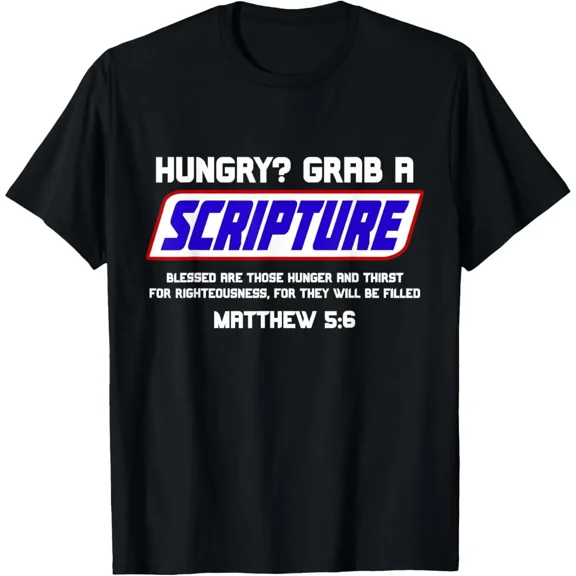 Cotton Short Sleeve T-Shirt, Funny Bible Verse & Scripture Quote Graphic Tee, Religious Gift for Men & Women