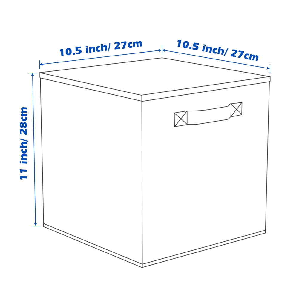 ShellKingdom Collapsible Fabric Cube Storage Bins (10.5" x 10.5"), 6 Pcs Foldable Cloth Organizer Drawer, Purple