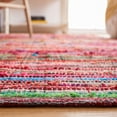 thumbnail image 5 of SAFAVIEH Rag Petar Striped Cotton Area Rug, Red/Multi, 6' x 6' Square, 5 of 12