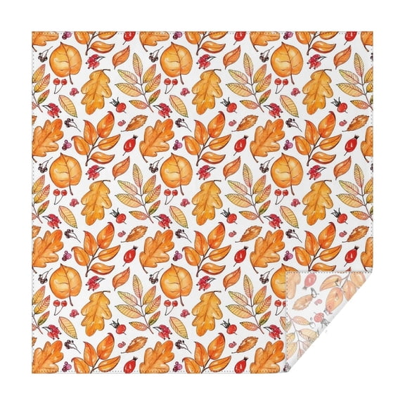 Autumn Leaves and Fall Berries Pattern Square Tablecloth,Waterproof Square Table Cover,Wipeable Spillproof Washable Table Cover for Home Kitchen Party Decor 42"X42"(107x107cm)