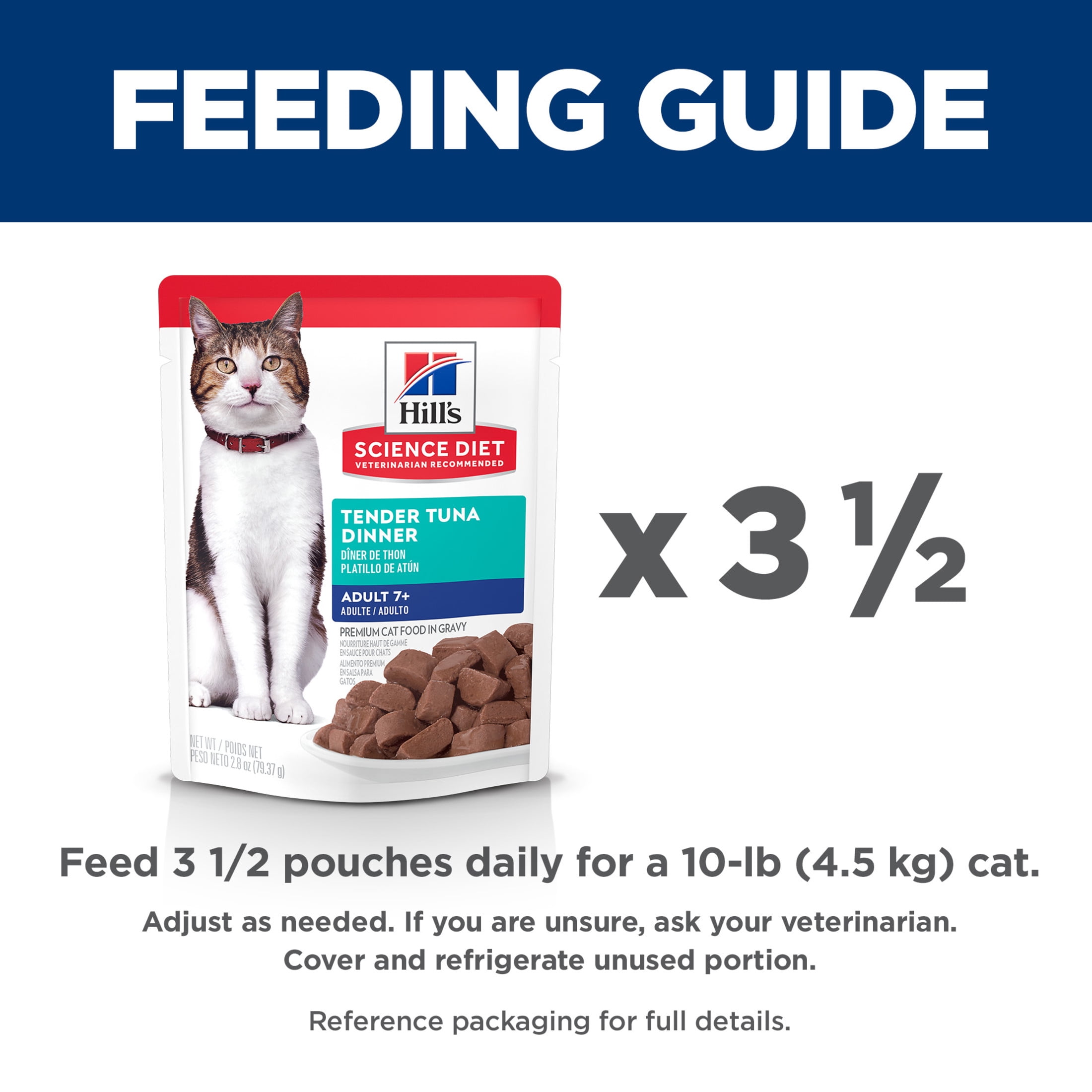 Hill's Science Diet Tender Tuna Dinner Wet Cat Food for 7+ Senior Cats, 2.8oz Pouch 24pk