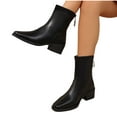 thumbnail image 5 of Boots for Women Pointy Toe Chunky Heel Ankle Short Boots Women's Fashion Casual Solid Color Back Zipper Low Heel Dressy Boots, 5 of 10