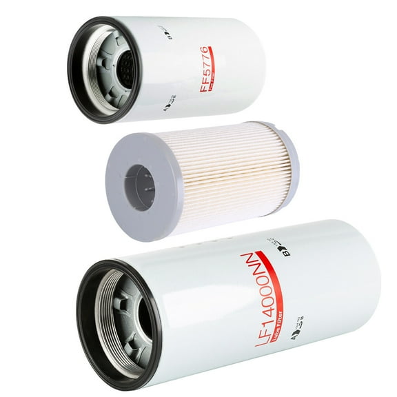 For CUMMINS ISX15 OIL CHANGE KIT LF14000NN, FF5776, K37-1029 Fuel Filters Set