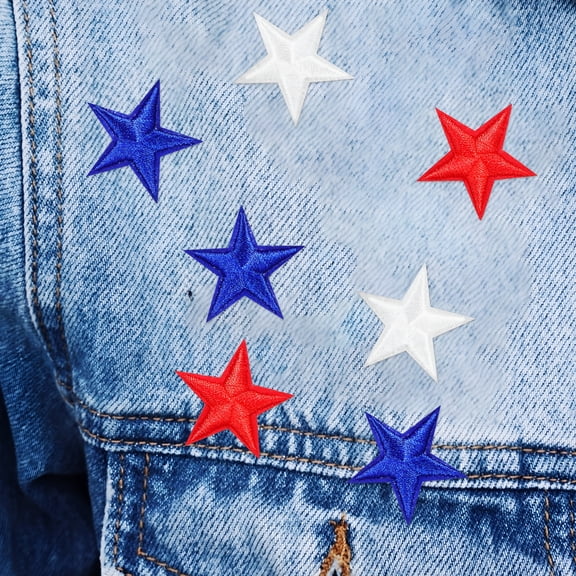 TUWAFE 80Pcs Iron on Patches Embroidered Stars Iron on Clothes Appliques Embellishments Diy Patches Stickers
