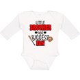 thumbnail image 3 of Inktastic Little Brother and Biggest Fan Baseball Glove and Bat Boys Long Sleeve Baby Bodysuit, 3 of 5