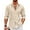 Beige, variant on Coshow Mens Cuban Guayabera Shirt Casual Button Down Shirts Long Sleeve Summer Beach Shirts