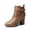 TAN-PU, variant on Women’s Chunky High-Heel Ankle Boots Round Toe, Fall Short Booties