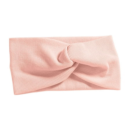 AJGRHE Women s Knitted Yoga Headband Sweatband Elastic Adjustable Comfortable Breathable Spandex Blend Hair Accessories Multifunctional Fitness Gym Running Workout Sports Activity Headwear Pink